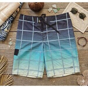Ocean Pacific OP Men’s Board Shorts Size L 36‑38 Blue Gradient Swim Trunks